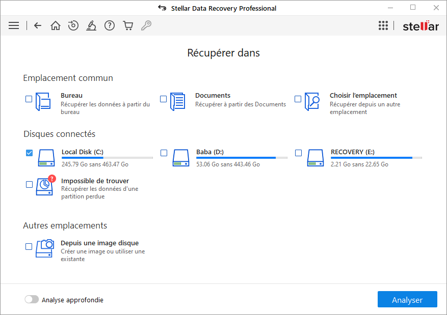 Sélectionnez Récupérer à partir de