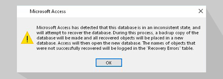 Access Database Inconsistent State