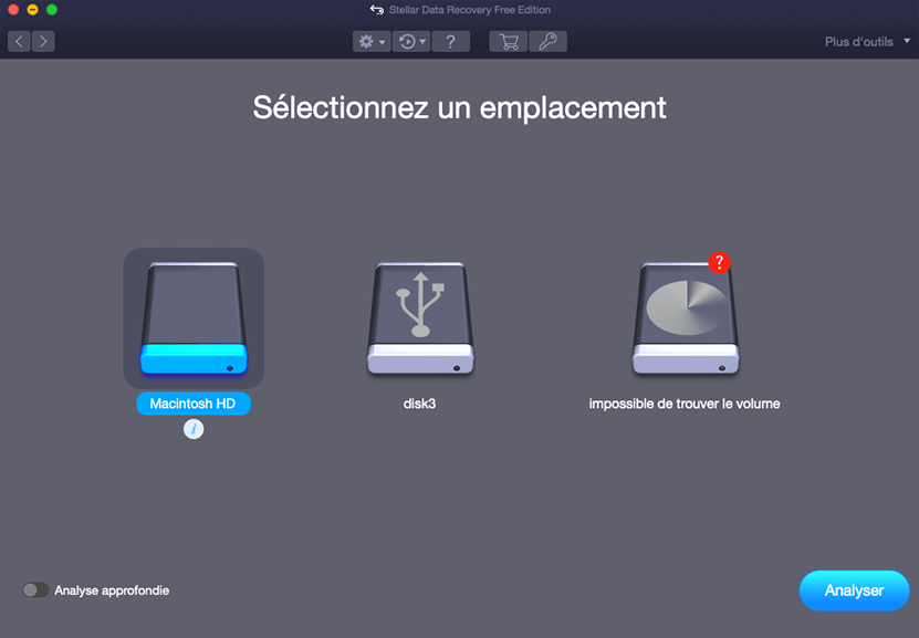 Sélectionnez l'emplacement