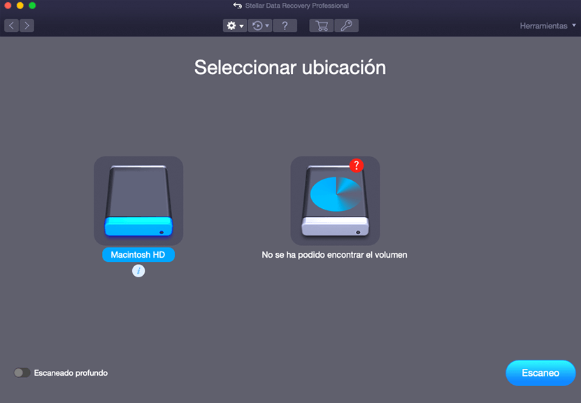 Seleccione la ubicación