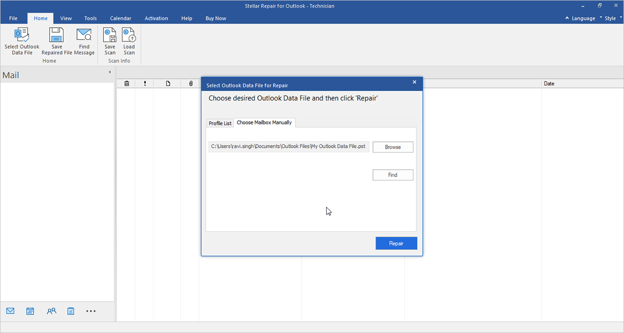 stellar-repair-for-outlook-tech-main-interface
